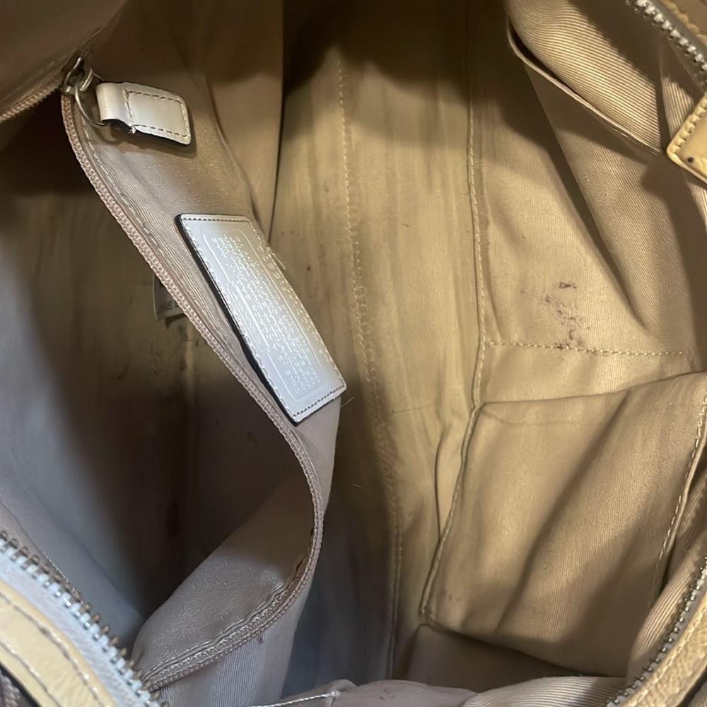 Coach Beige and Brown Signature Bag CALLOUTS! View pics for details! - Picture 4 of 7